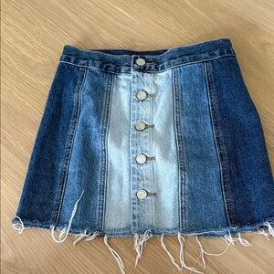 Blank NYC Two-Tone Denim Mini Skirt